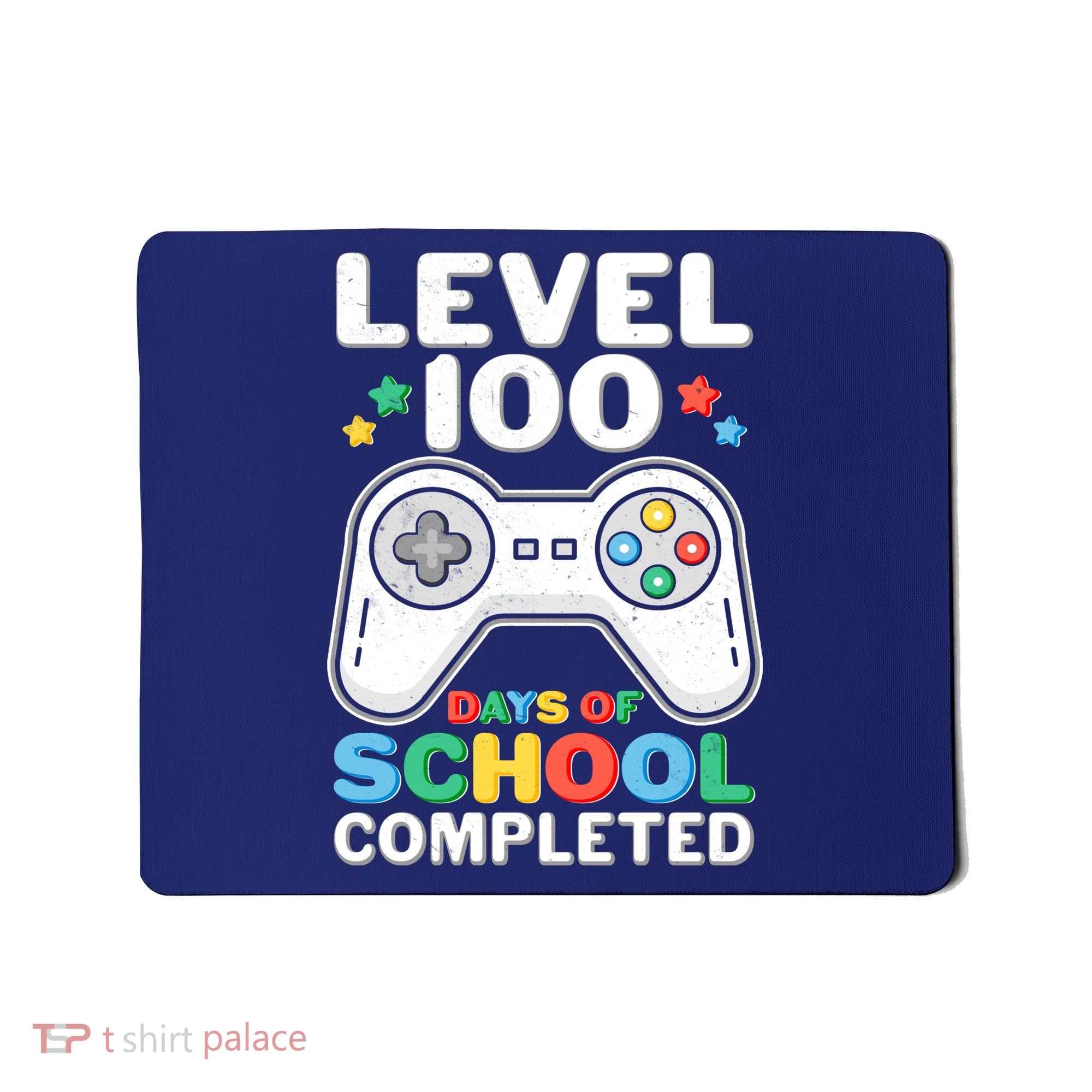 Level 100 Days Of School Completed Gamer Mousepad