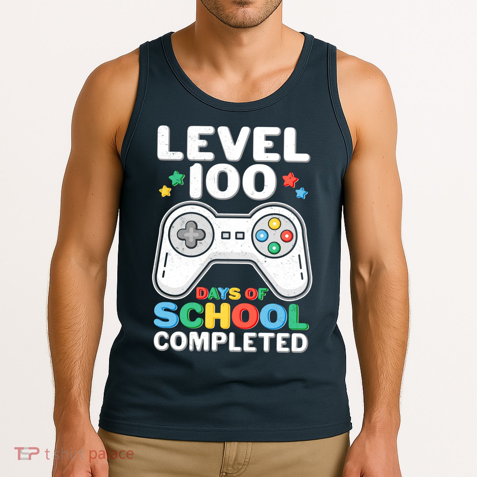 Level 100 Days Of School Completed Gamer Tank Top