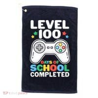 Level 100 Days Of School Completed Gamer Golf Towel thumb 0
