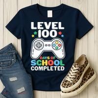 Level 100 Days Of School Completed Gamer Women's T-Shirt thumb 3