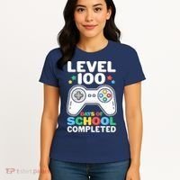 Level 100 Days Of School Completed Gamer Women's T-Shirt thumb 4