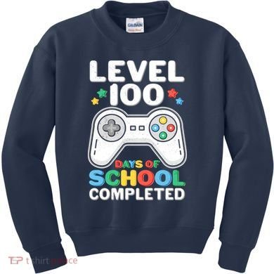 Level 100 Days Of School Completed Gamer Kids Sweatshirt