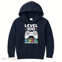 Level 100 Days Of School Completed Gamer Kids Hoodie thumb 0