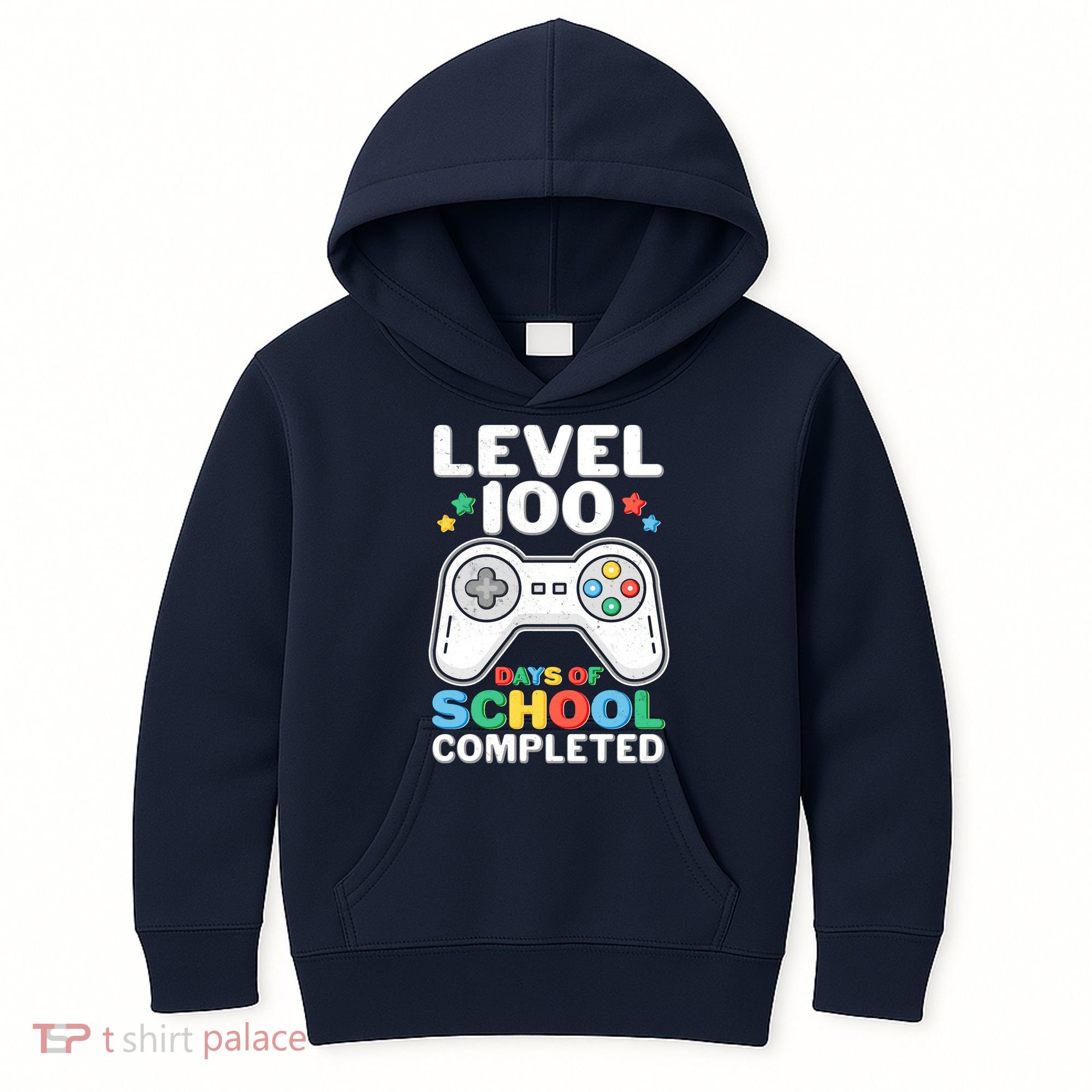 Level 100 Days Of School Completed Gamer Kids Hoodie