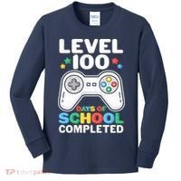 Level 100 Days Of School Completed Gamer Kids Long Sleeve Shirt thumb 0