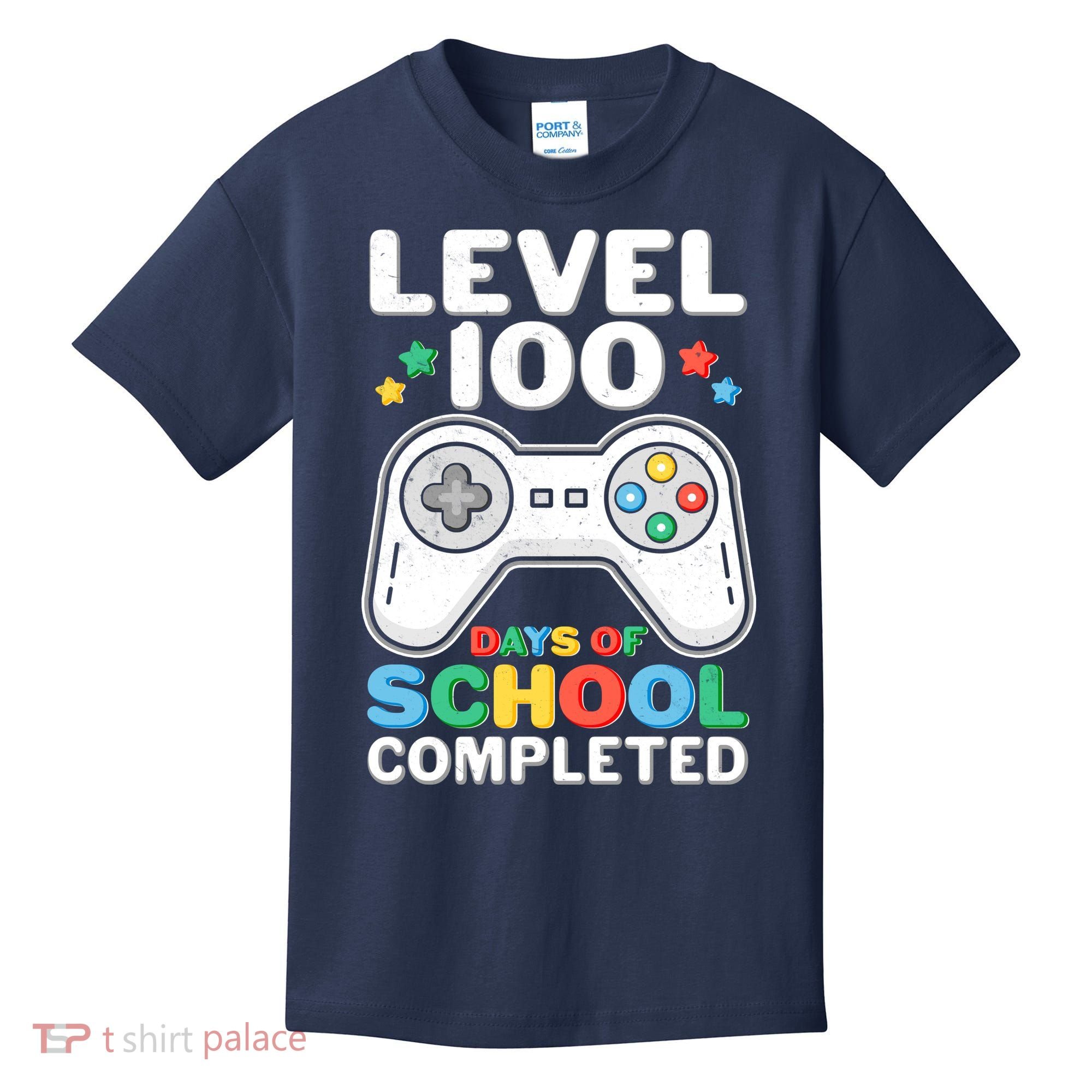 Level 100 Days Of School Completed Gamer Kids T-Shirt
