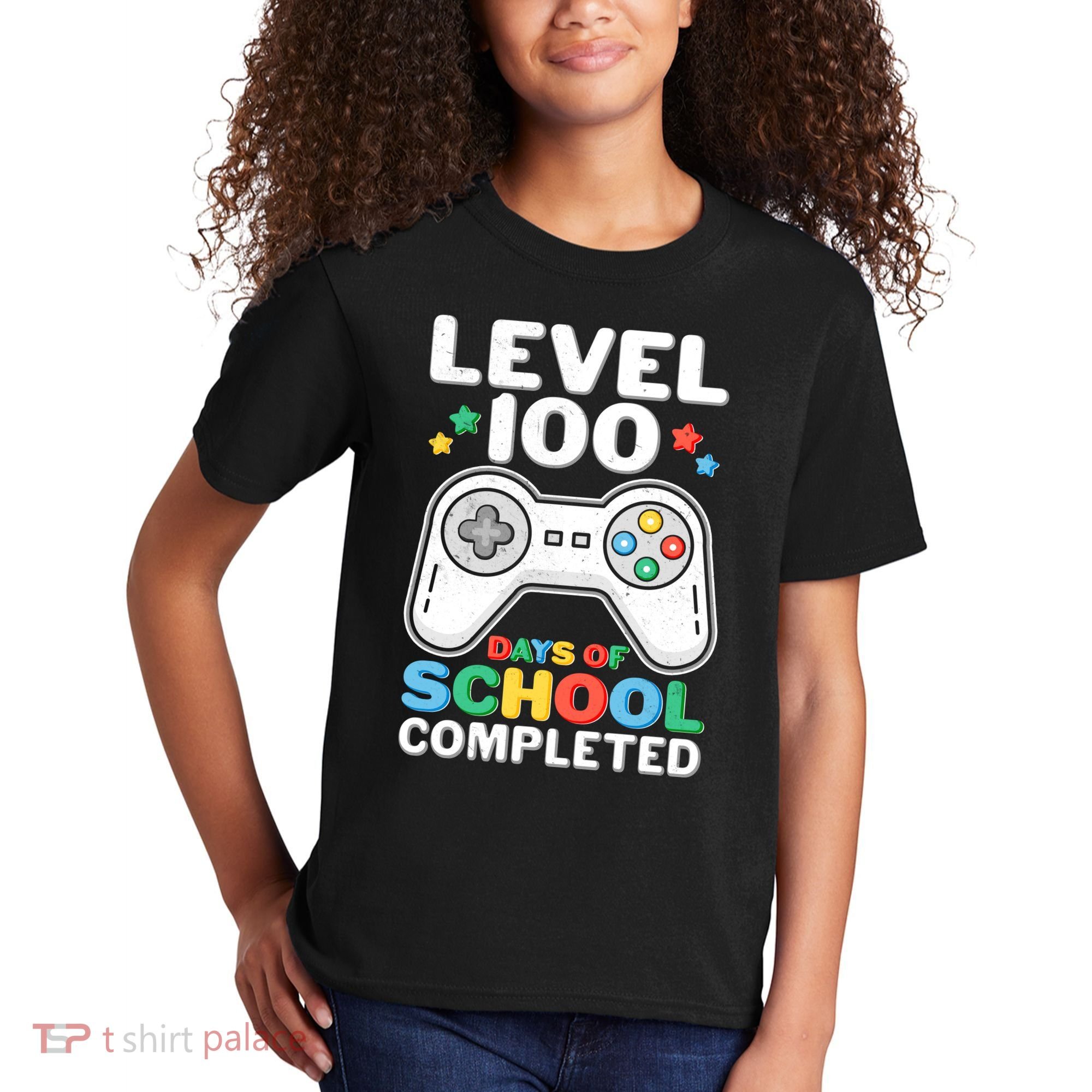 Level 100 Days Of School Completed Gamer Kids T-Shirt