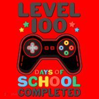 Level 100 Days Of School Completed Gamer Santa Hat thumb 1