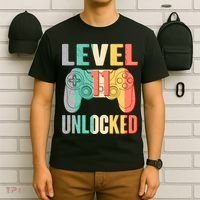Level 11 Unlocked 11th Birthday T-Shirt thumb 6