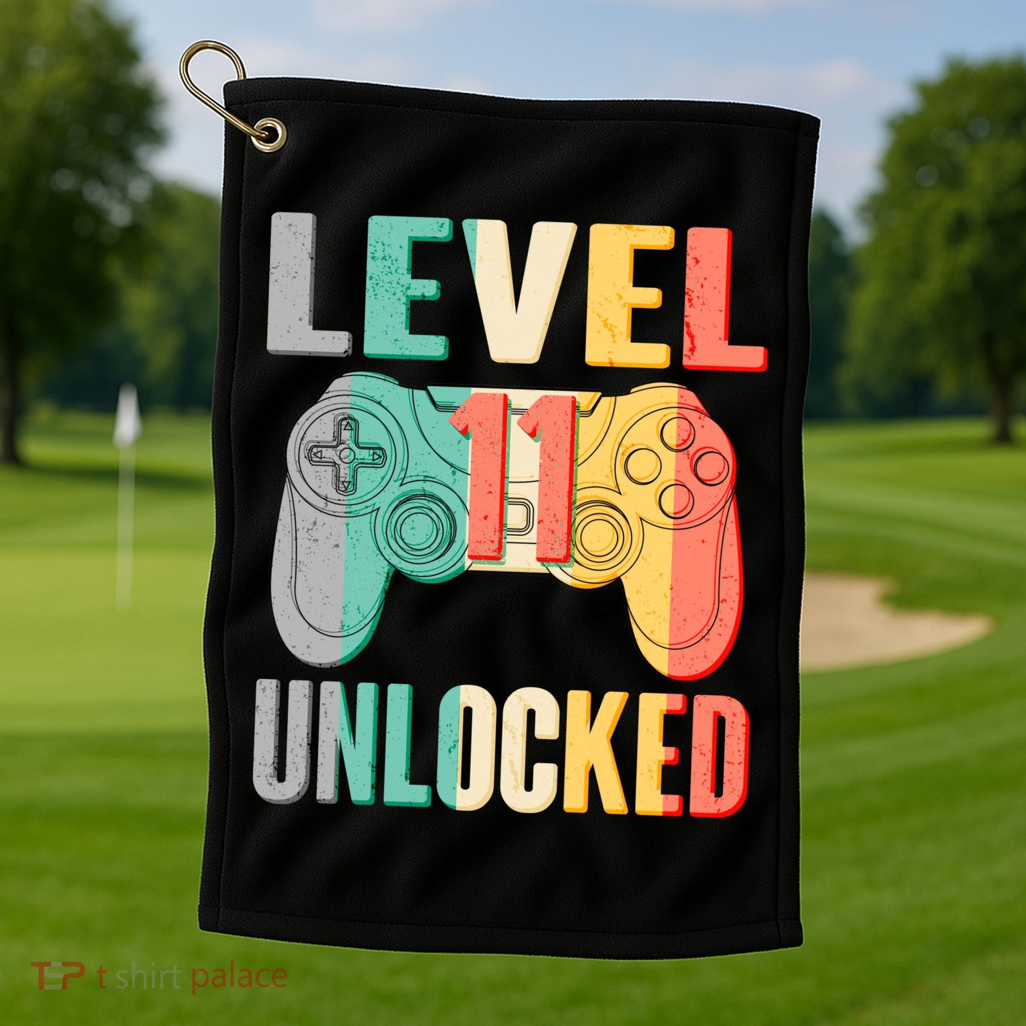 Level 11 Unlocked 11th Birthday Golf Towel