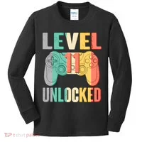 Level 11 Unlocked 11th Birthday Kids Long Sleeve Shirt thumb 0