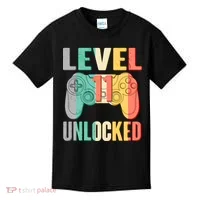 Level 11 Unlocked 11th Birthday Kids T-Shirt thumb 0