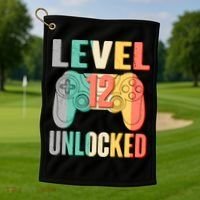 Level 12 Unlocked Twelve Years Old  Golf Towel thumb 1