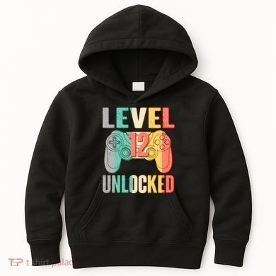Level 12 Unlocked Twelve Years Old  Kids Hoodie