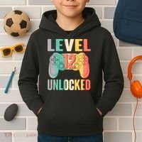 Level 12 Unlocked Twelve Years Old  Kids Hoodie thumb 2
