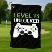 Level 13 Unlocked Teenager Golf Towel thumb 1