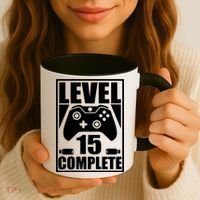 Level 15 Complete Video Gamer 15th Birthday Coffee Mug thumb 3
