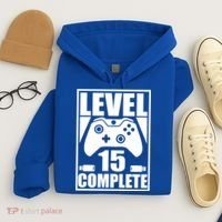 Level 15 Complete Video Gamer 15th Birthday Hoodie thumb 4