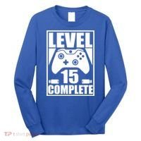 Level 15 Complete Video Gamer 15th Birthday Long Sleeve Shirt thumb 0