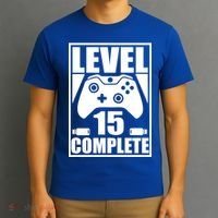 Level 15 Complete Video Gamer 15th Birthday T-Shirt thumb 3