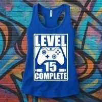 Level 15 Complete Video Gamer 15th Birthday Women's Tank Top thumb 3