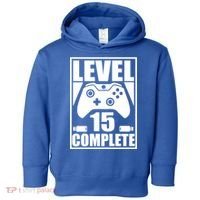 Level 15 Complete Video Gamer 15th Birthday Toddler Hoodie thumb 0
