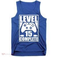 Level 15 Complete Video Gamer 15th Birthday Tank Top thumb 0