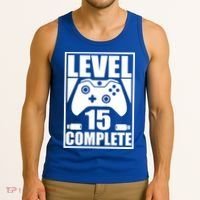 Level 15 Complete Video Gamer 15th Birthday Tank Top thumb 3