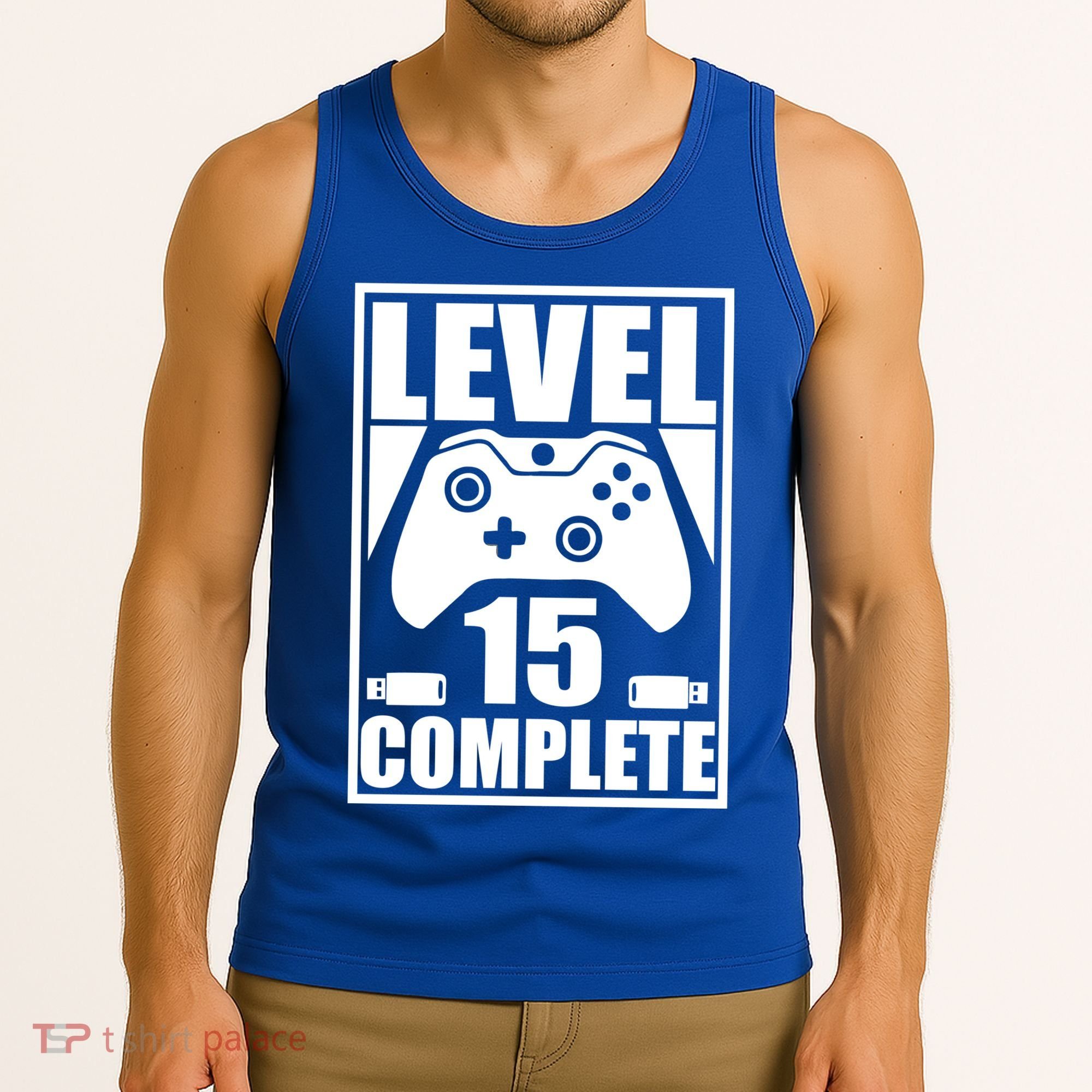 Level 15 Complete Video Gamer 15th Birthday Tank Top
