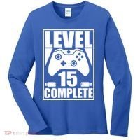 Level 15 Complete Video Gamer 15th Birthday Women's Long Sleeve Shirt thumb 0