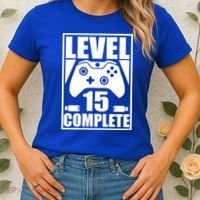 Level 15 Complete Video Gamer 15th Birthday Women's T-Shirt thumb 2