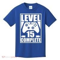 Level 15 Complete Video Gamer 15th Birthday Kids T-Shirt thumb 0