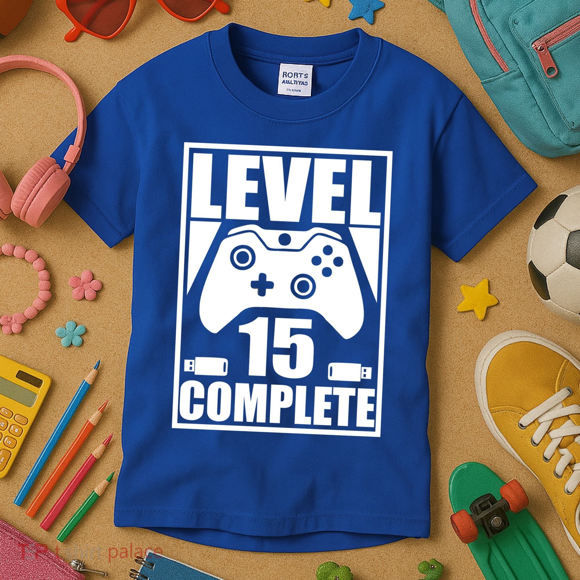 Level 15 Complete Video Gamer 15th Birthday Kids T-Shirt