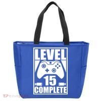 Level 15 Complete Video Gamer 15th Birthday Tote Bag thumb 0