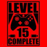 Level 15 Complete Video Gamer 15th Birthday Santa Hat thumb 1