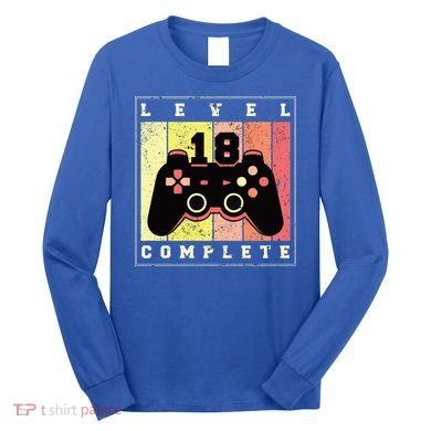 Level 18 Complete Gaming 18th Birthday Long Sleeve Shirt