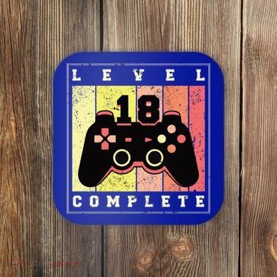Level 18 Complete Gaming 18th Birthday Coaster