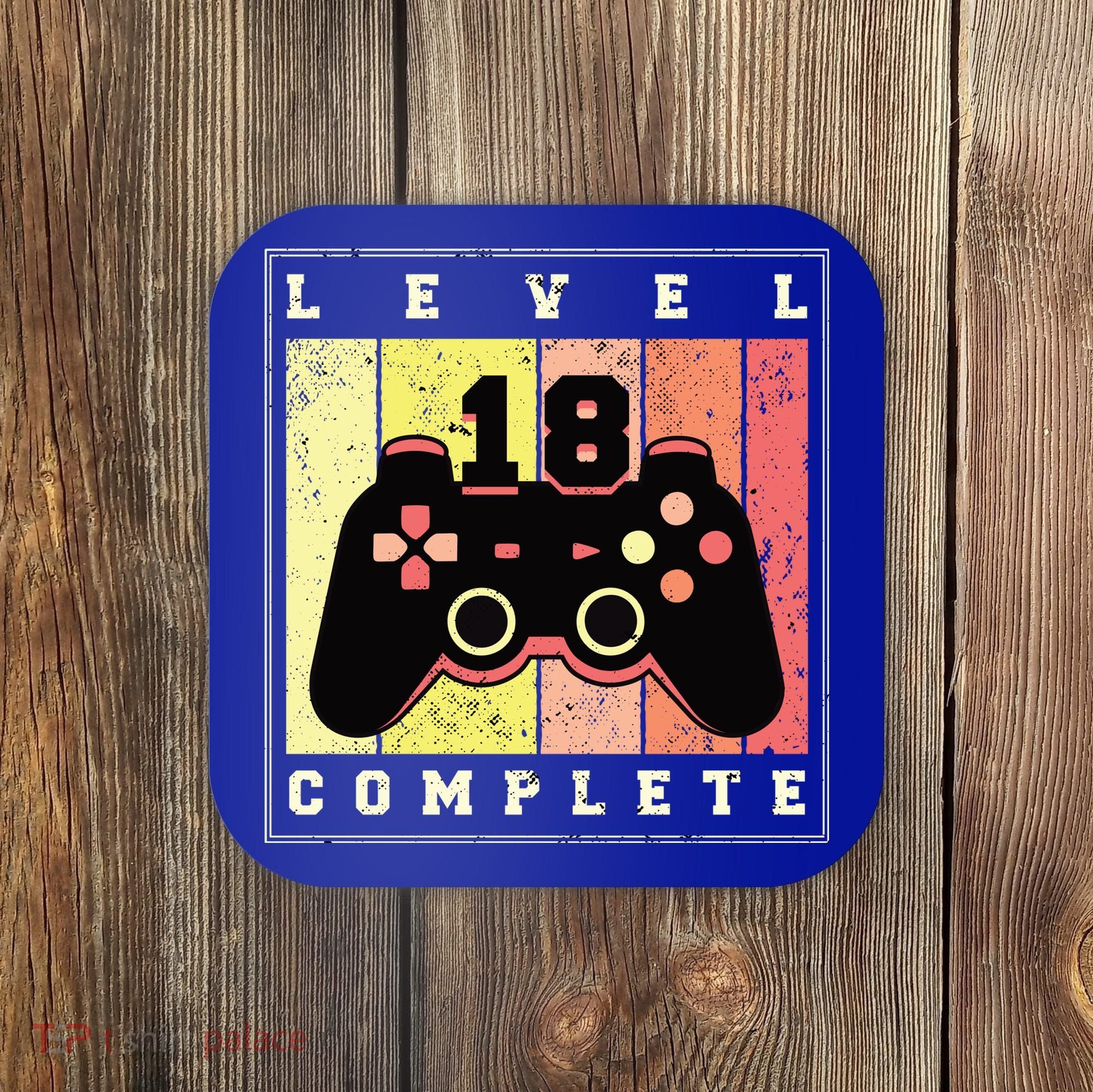 Level 18 Complete Gaming 18th Birthday Coaster