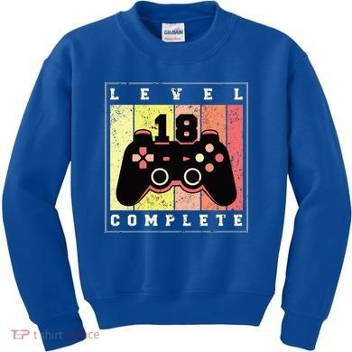 Level 18 Complete Gaming 18th Birthday Kids Sweatshirt