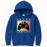 Level 18 Complete Gaming 18th Birthday Kids Hoodie thumb 0
