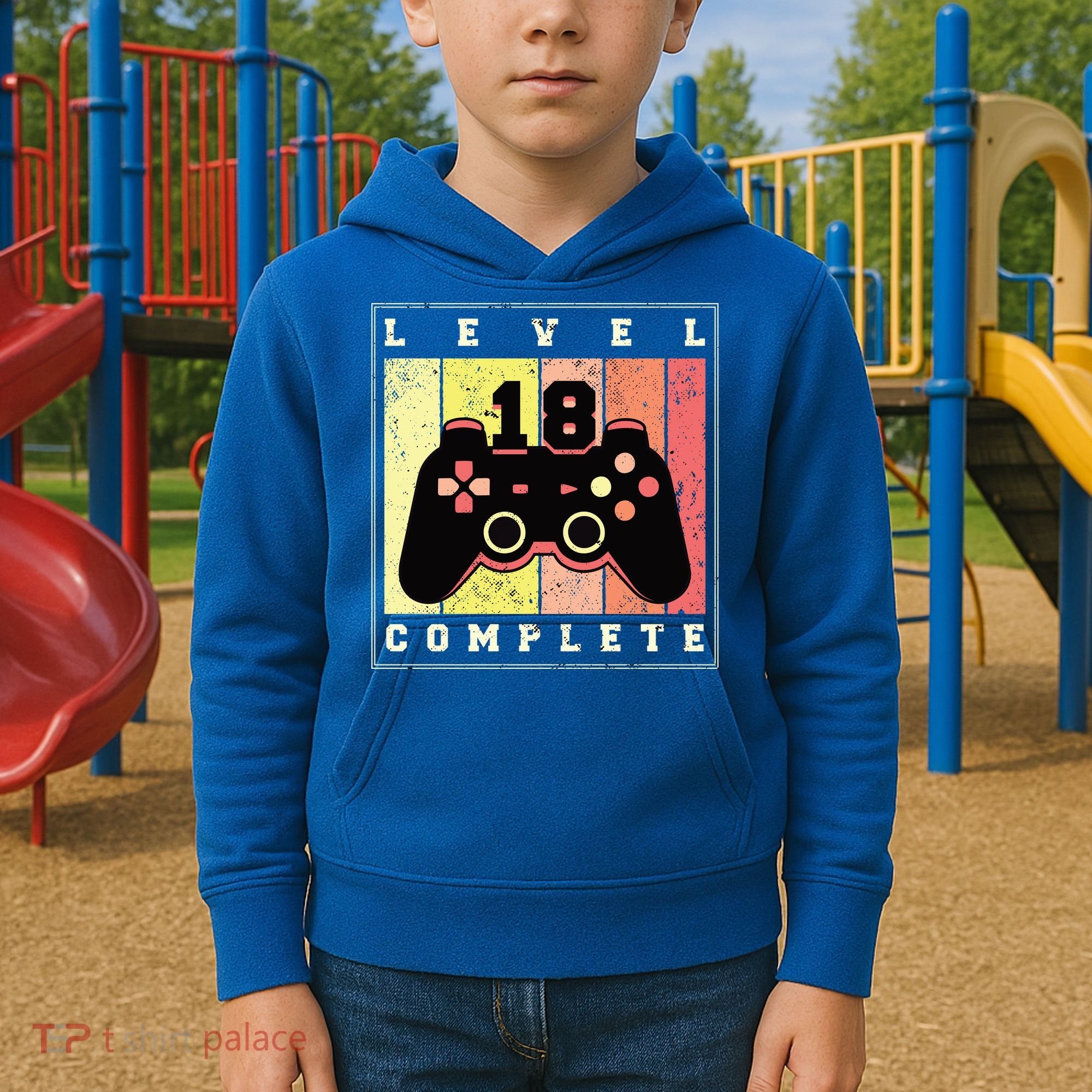 Level 18 Complete Gaming 18th Birthday Kids Hoodie