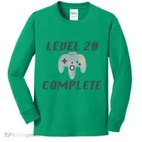 Level 20 Complete 20th Birthday Kids Long Sleeve Shirt thumb 0