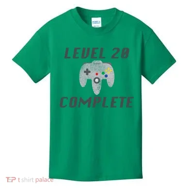 Level 20 Complete 20th Birthday Kids T-Shirt