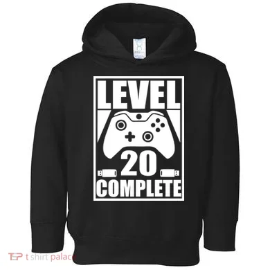 Level 20 Complete Gaming 20th Birthday Toddler Hoodie
