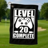 Level 20 Complete Gaming 20th Birthday Golf Towel thumb 1