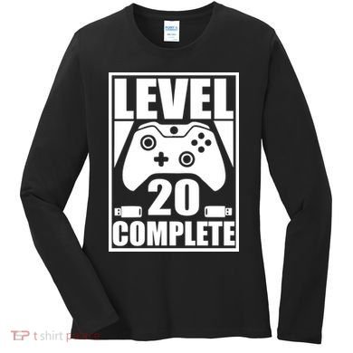 Level 20 Complete Gaming 20th Birthday Women's Long Sleeve Shirt