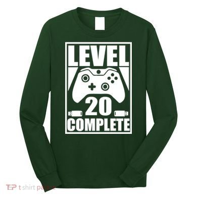 Level 20 Complete Gaming 20th Birthday Long Sleeve Shirt