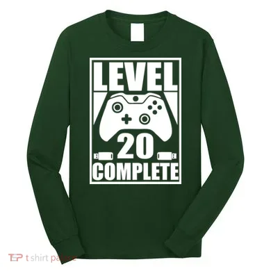 Level 20 Complete Gaming 20th Birthday Long Sleeve Shirt