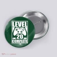 Level 20 Complete Gaming 20th Birthday Button thumb 0