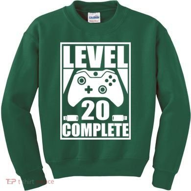 Level 20 Complete Gaming 20th Birthday Kids Sweatshirt